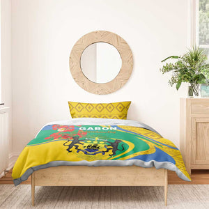 Gabon Independence Day Bedding Set Gabonaise Flamboyant African Pattern