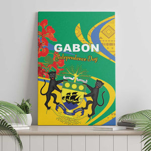 Gabon Independence Day Canvas Wall Art Gabonaise Flamboyant African Pattern