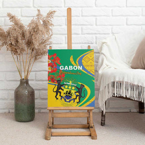 Gabon Independence Day Canvas Wall Art Gabonaise Flamboyant African Pattern