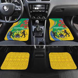 Gabon Independence Day Car Mats Gabonaise Flamboyant African Pattern