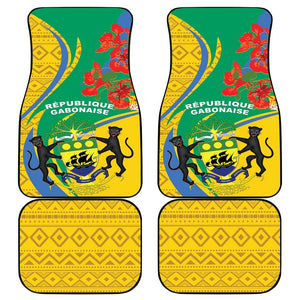 Gabon Independence Day Car Mats Gabonaise Flamboyant African Pattern