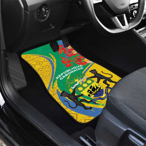 Gabon Independence Day Car Mats Gabonaise Flamboyant African Pattern