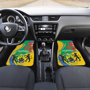 Gabon Independence Day Car Mats Gabonaise Flamboyant African Pattern