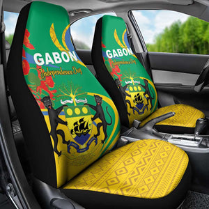 Gabon Independence Day Car Seat Cover Gabonaise Flamboyant African Pattern