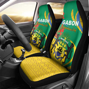 Gabon Independence Day Car Seat Cover Gabonaise Flamboyant African Pattern