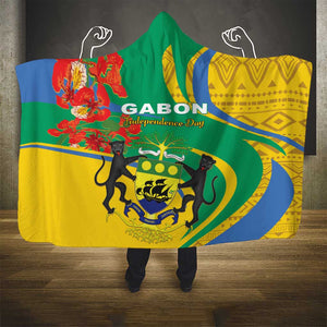 Gabon Independence Day Hooded Blanket Gabonaise Flamboyant African Pattern