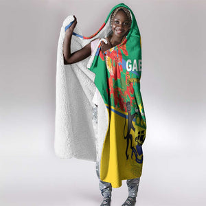 Gabon Independence Day Hooded Blanket Gabonaise Flamboyant African Pattern