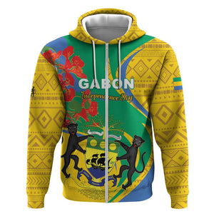 Gabon Independence Day Hoodie Gabonaise Flamboyant African Pattern