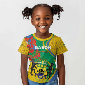 Gabon Independence Day Kid T shirt Gabonaise Flamboyant African Pattern