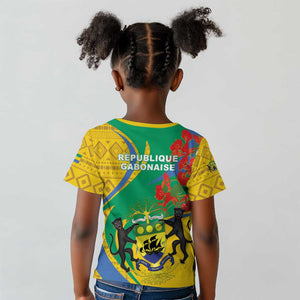 Gabon Independence Day Kid T shirt Gabonaise Flamboyant African Pattern