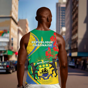 Gabon Independence Day Men Tank Top Gabonaise Flamboyant African Pattern