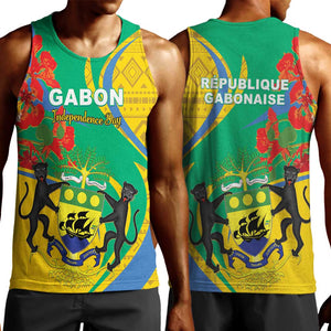 Gabon Independence Day Men Tank Top Gabonaise Flamboyant African Pattern