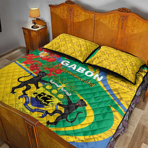 Gabon Independence Day Quilt Bed Set Gabonaise Flamboyant African Pattern