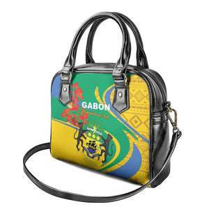 Gabon Independence Day Shoulder Handbag Gabonaise Flamboyant African Pattern