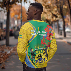 Gabon Independence Day Sweatshirt Gabonaise Flamboyant African Pattern