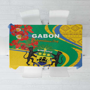 Gabon Independence Day Tablecloth Gabonaise Flamboyant African Pattern