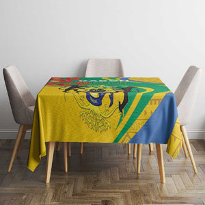 Gabon Independence Day Tablecloth Gabonaise Flamboyant African Pattern