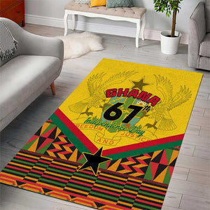 Ghana Independence Day Area Rug with Freedom and Justice and African Pattern