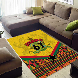 Ghana Independence Day Area Rug with Freedom and Justice and African Pattern