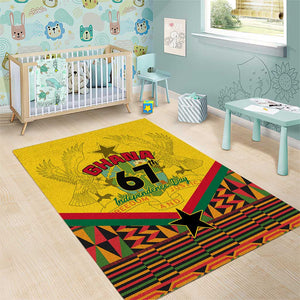 Ghana Independence Day Area Rug with Freedom and Justice and African Pattern