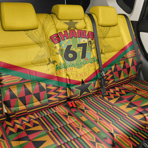 Ghana Independence Day Back Car Seat Cover with Freedom and Justice and African Pattern