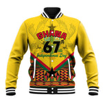 Ghana Independence Day Baseball Jacket with Freedom and Justice and African Pattern LT01