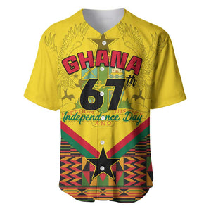 Ghana Independence Day Baseball Jersey with Freedom and Justice and African Pattern