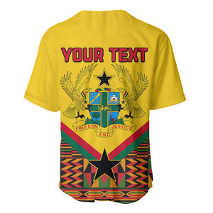 Ghana Independence Day Baseball Jersey with Freedom and Justice and African Pattern