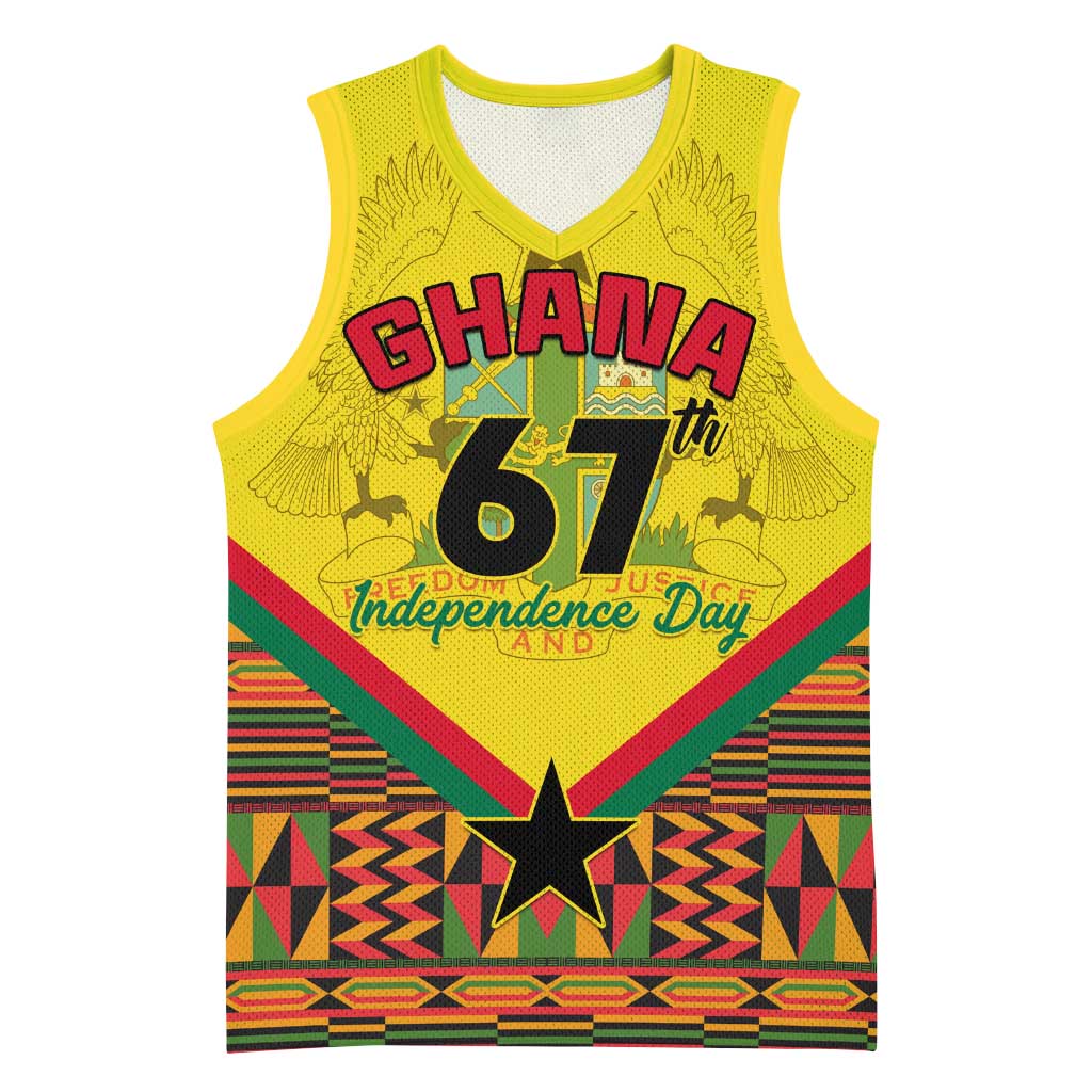Ghana Independence Day Basketball Jersey with Freedom and Justice and African Pattern LT01
