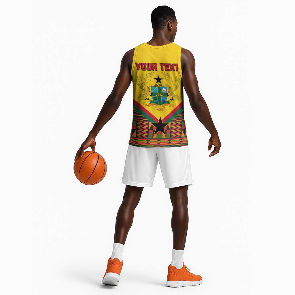 Ghana Independence Day Basketball Jersey with Freedom and Justice and African Pattern LT01