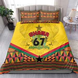 Ghana Independence Day Bedding Set with Freedom and Justice and African Pattern