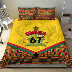 Ghana Independence Day Bedding Set with Freedom and Justice and African Pattern