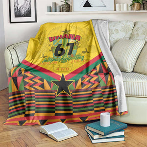 Ghana Independence Day Blanket with Freedom and Justice and African Pattern