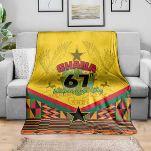 Ghana Independence Day Blanket with Freedom and Justice and African Pattern