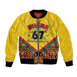 Ghana Independence Day Bomber Jacket with Freedom and Justice and African Pattern