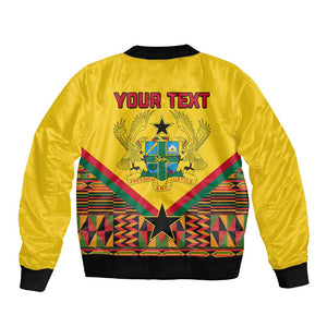 Ghana Independence Day Bomber Jacket with Freedom and Justice and African Pattern