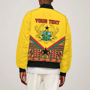 Ghana Independence Day Bomber Jacket with Freedom and Justice and African Pattern