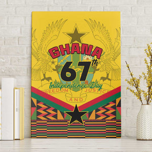 Ghana Independence Day Canvas Wall Art with Freedom and Justice and African Pattern