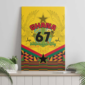 Ghana Independence Day Canvas Wall Art with Freedom and Justice and African Pattern