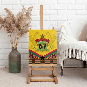 Ghana Independence Day Canvas Wall Art with Freedom and Justice and African Pattern