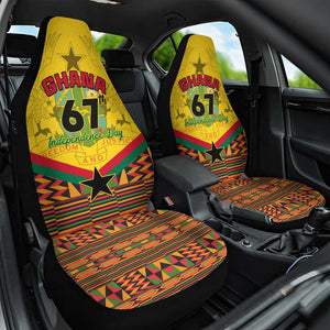 Ghana Independence Day Car Seat Cover with Freedom and Justice and African Pattern