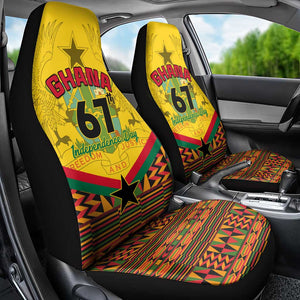 Ghana Independence Day Car Seat Cover with Freedom and Justice and African Pattern