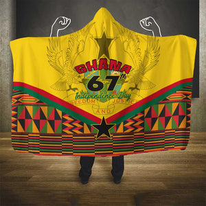 Ghana Independence Day Hooded Blanket with Freedom and Justice and African Pattern