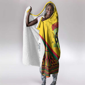 Ghana Independence Day Hooded Blanket with Freedom and Justice and African Pattern