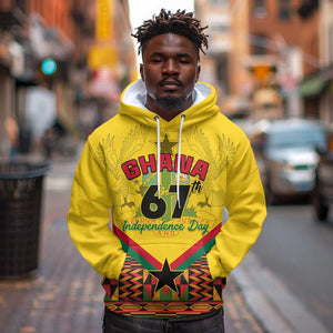 Ghana Independence Day Hoodie with Freedom and Justice and African Pattern