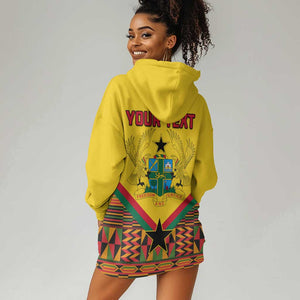 Ghana Independence Day Hoodie Dress with Freedom and Justice and African Pattern