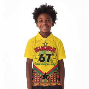 Ghana Independence Day Kid Polo Shirt with Freedom and Justice and African Pattern