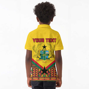 Ghana Independence Day Kid Polo Shirt with Freedom and Justice and African Pattern