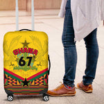 Ghana Independence Day Luggage Cover with Freedom and Justice and African Pattern