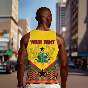 Ghana Independence Day Men Tank Top with Freedom and Justice and African Pattern